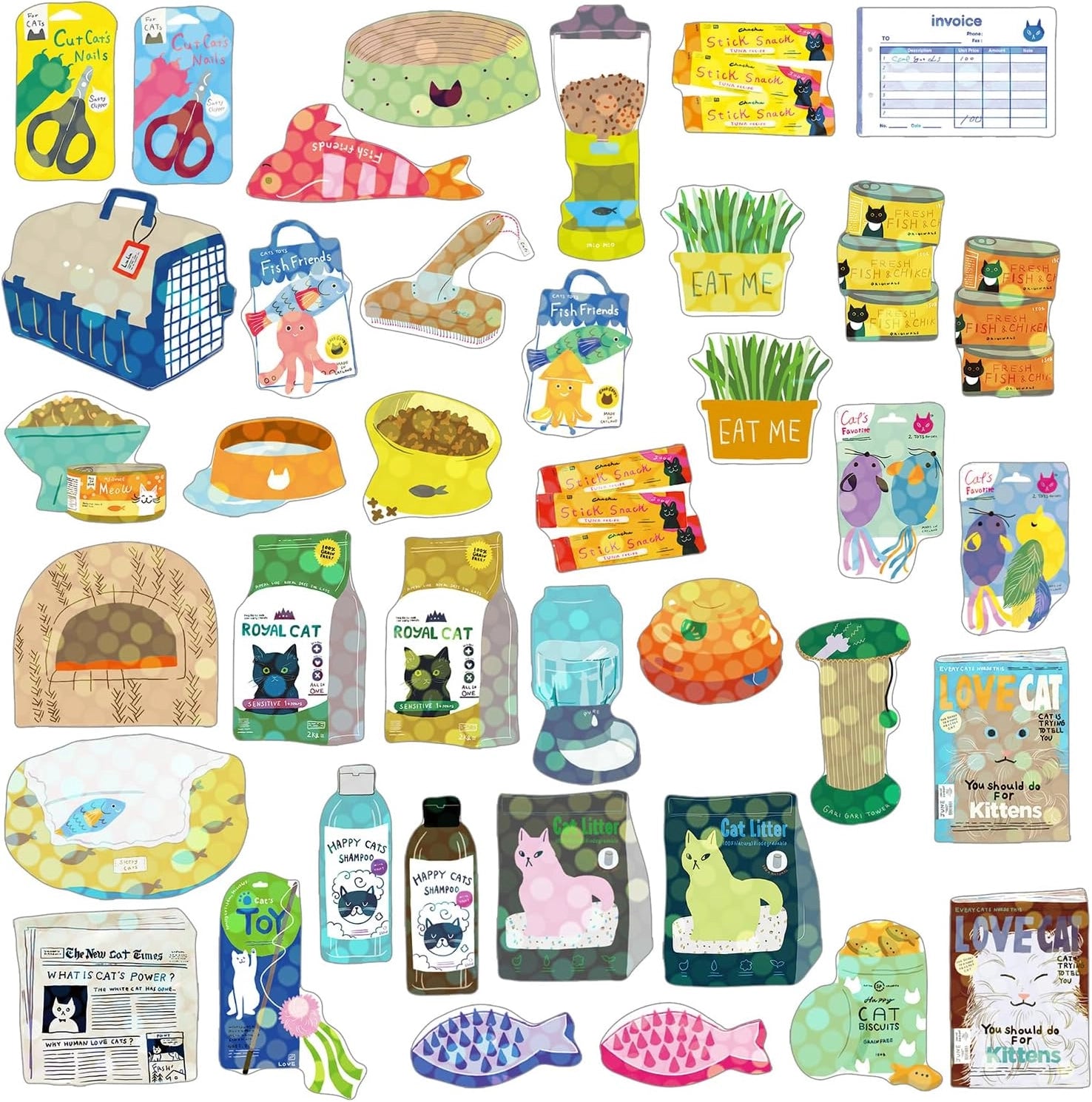 Mini Cat Supply Stickers image 1