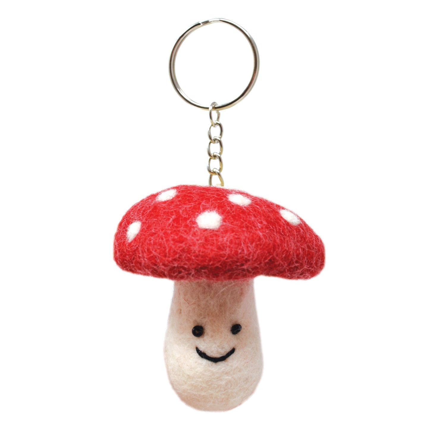 Red Mushroom Felt Keychain image 0
