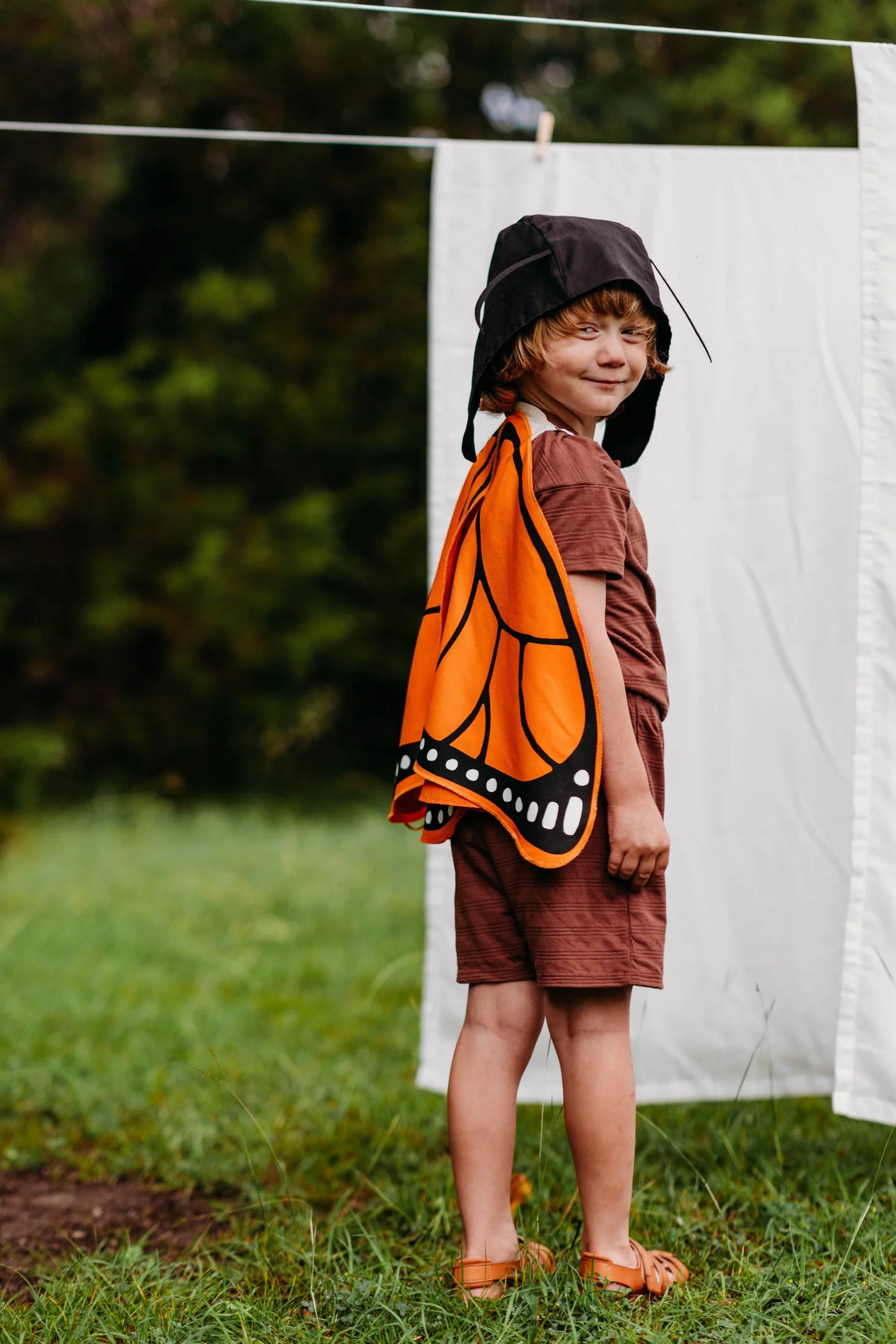 Orange Monarch Butterfly Costume Wings image 1