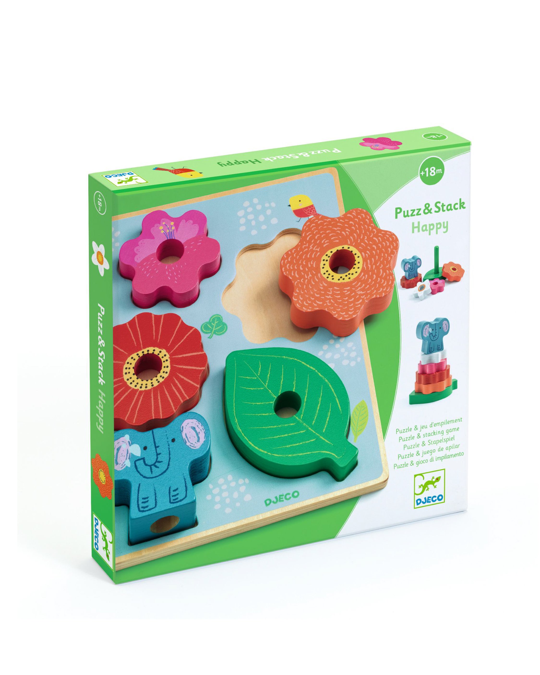 Wooden Puzzle & Flower Stack