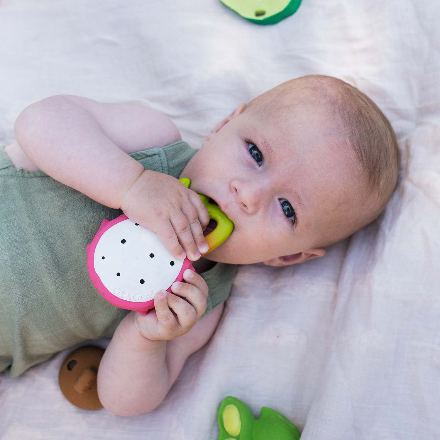 Dragonfruit Natural Rubber Baby Teether