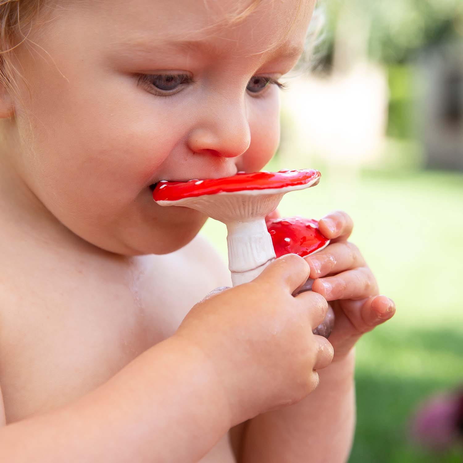 Mushroom Natural Rubber Baby Teether