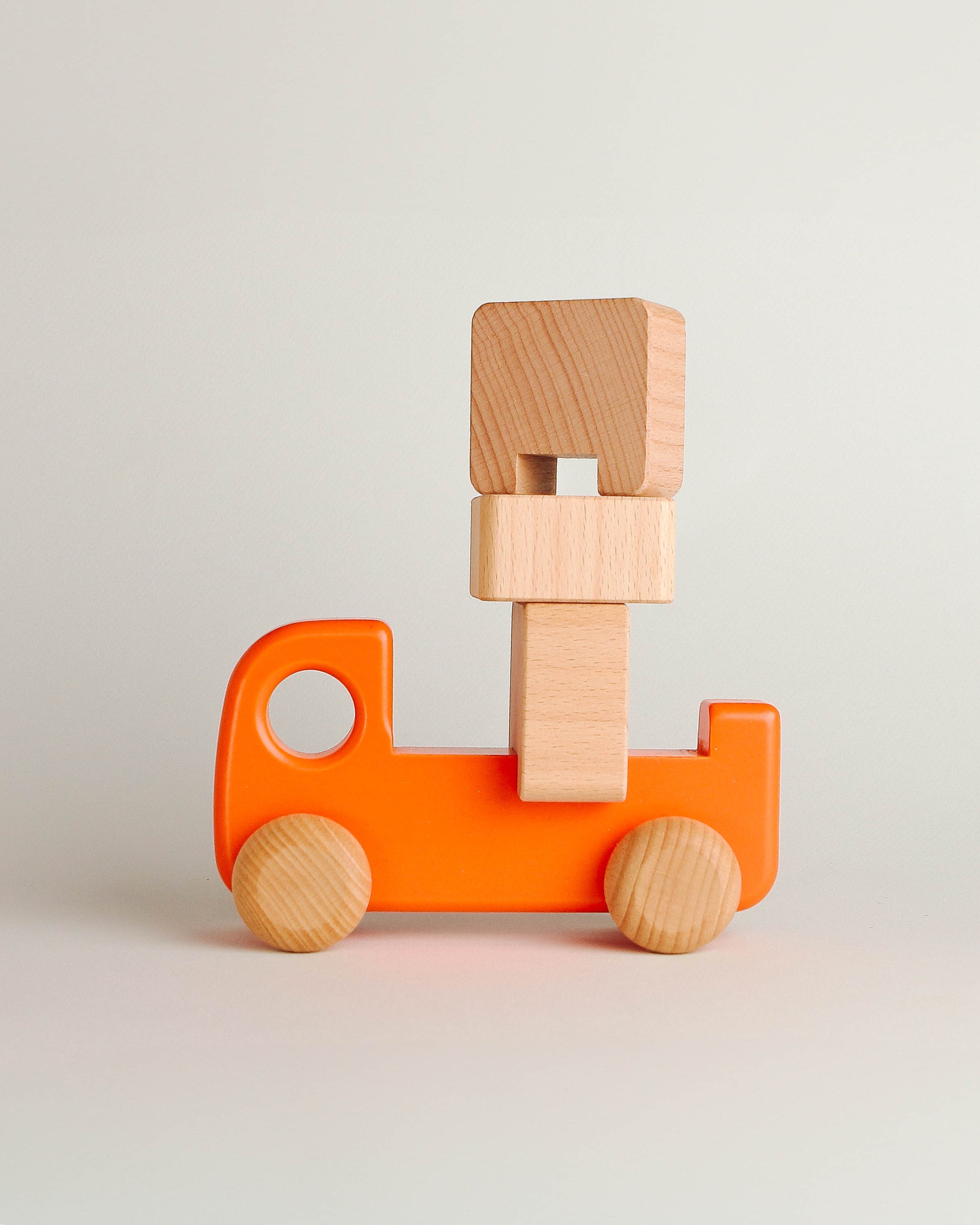 Orange Truck with Blocks | Wooden Toys image 1