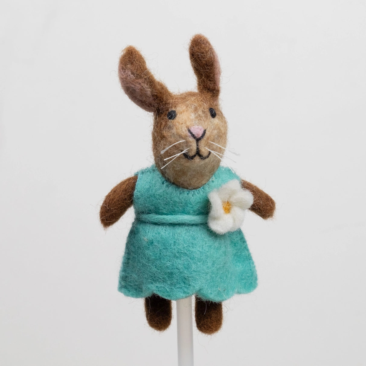 Bunny in Teal Dress Finger Puppet image 0