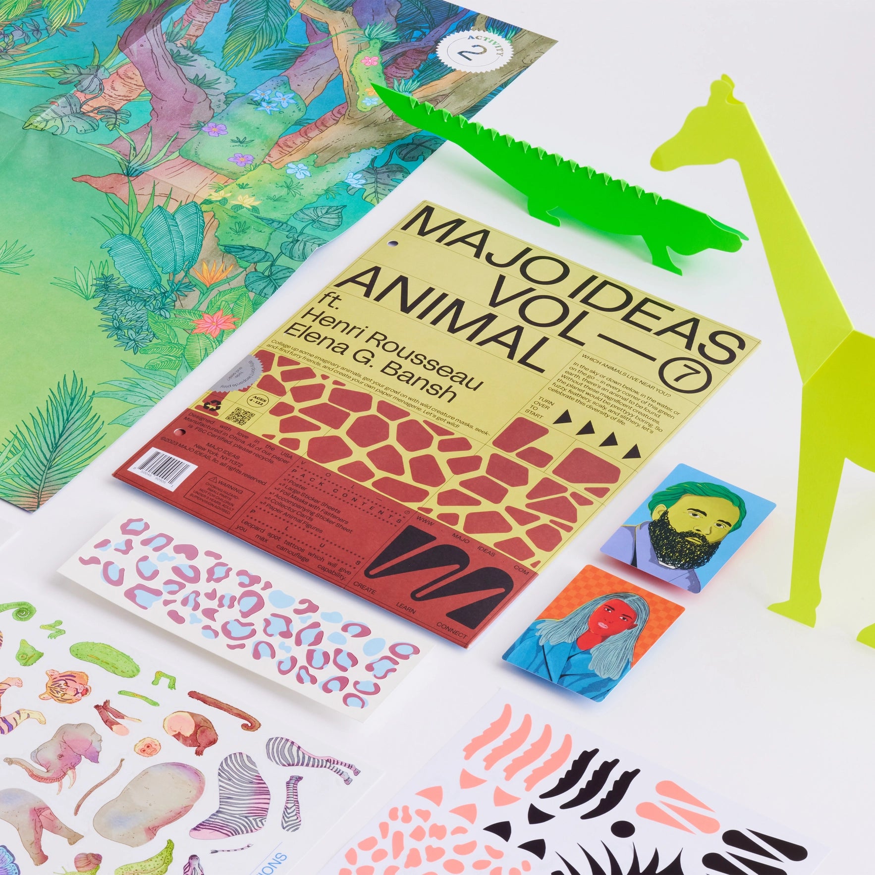 Majo Ideas Animal Sticker Based Art Pack Vol ⑦ + Magic Bubble Bear (One Colour)
