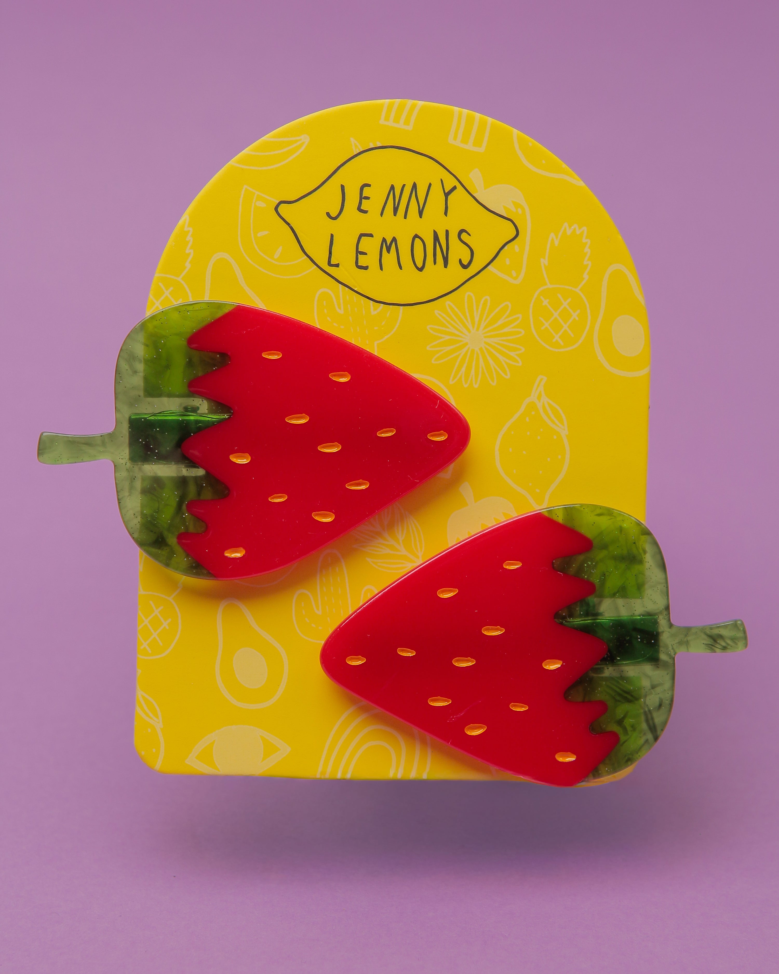 Strawberry Alligator Hair Clip Set image 6