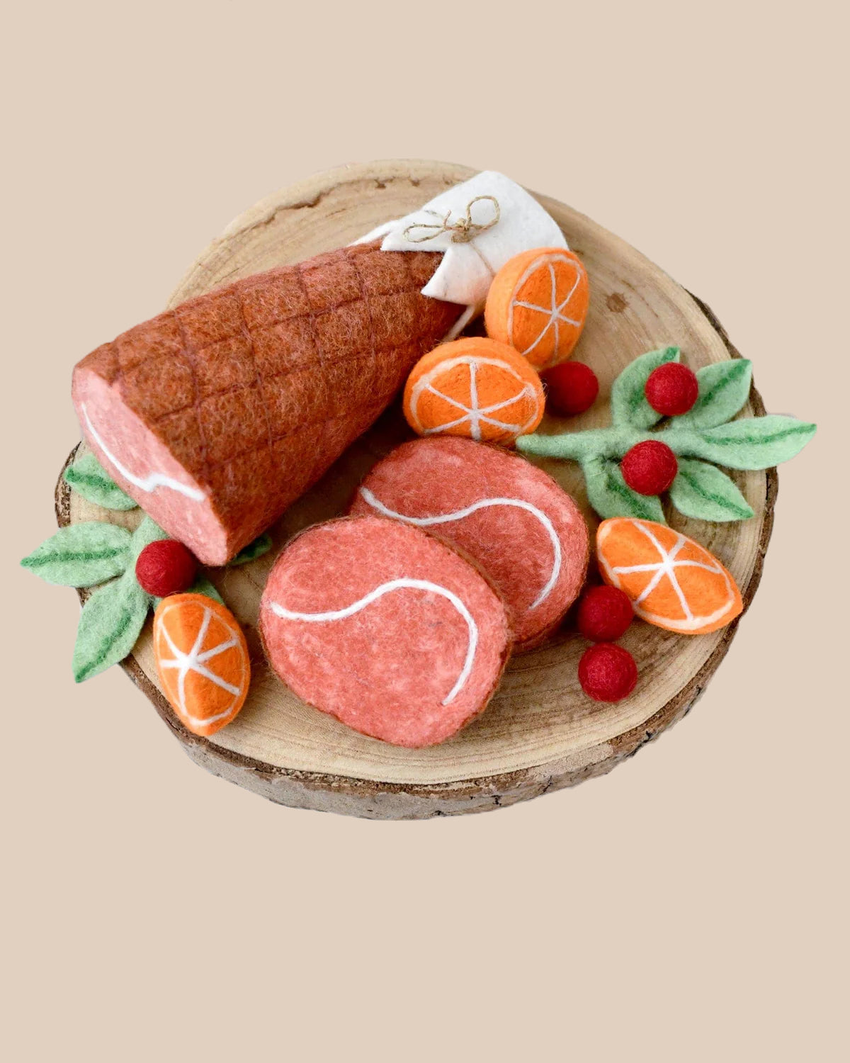 Felt Christmas Ham Feast Play Food Set image 1