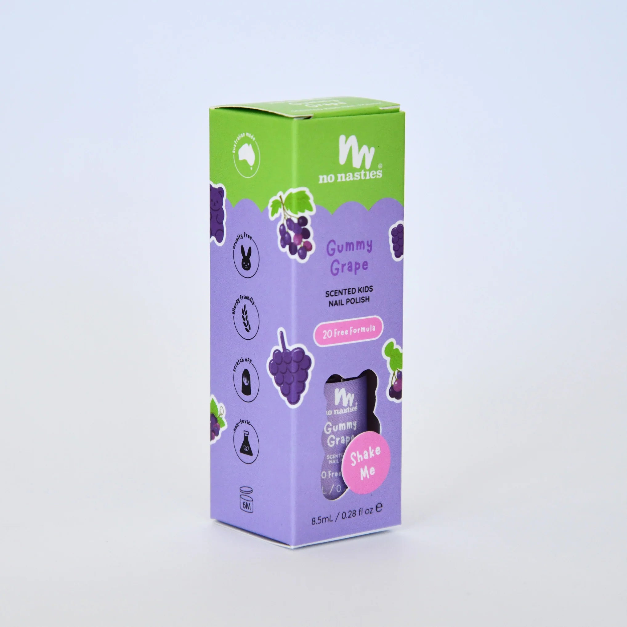 Water Based Scented Scratch Off Kids Nail Polish, Gummy Grape
