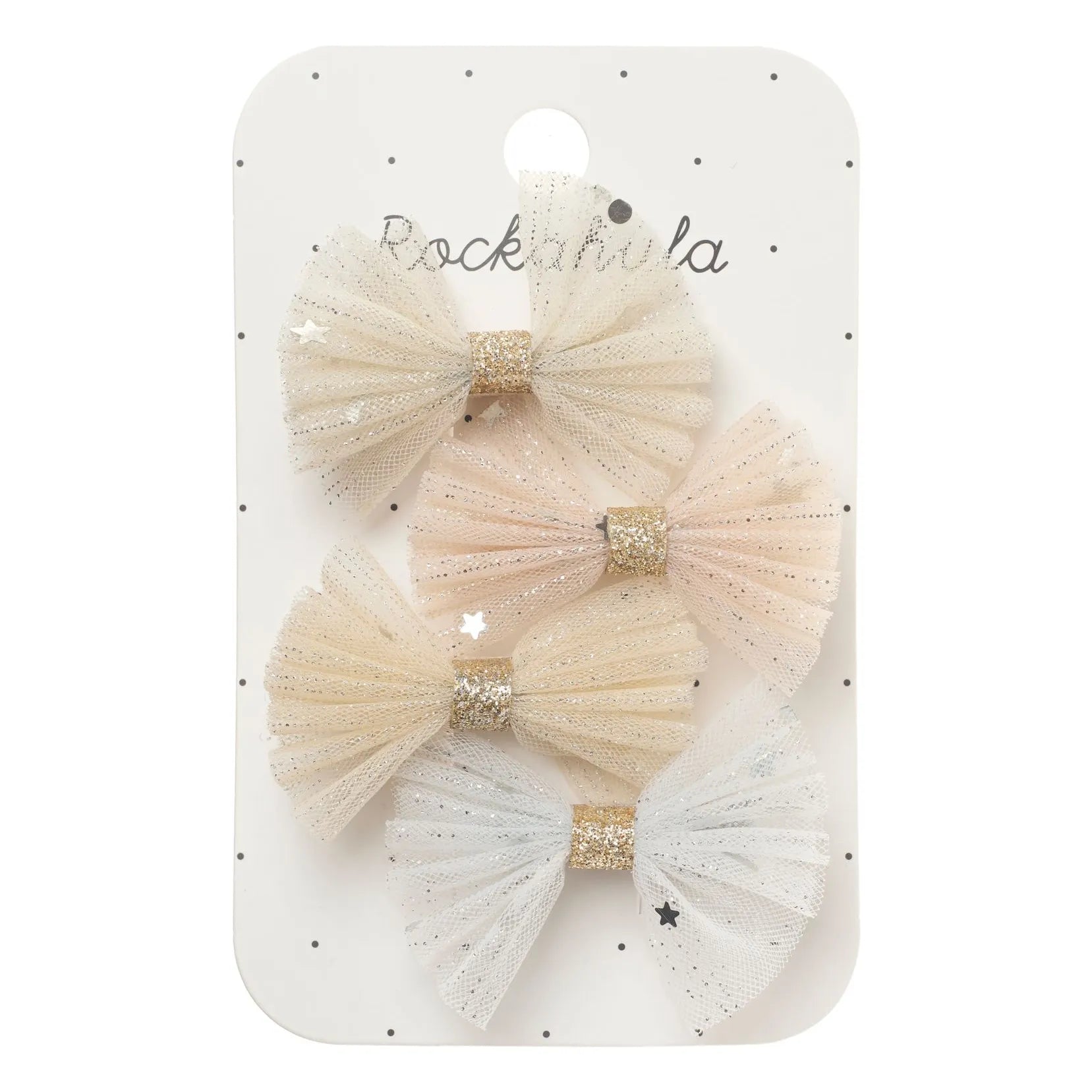 Shimmer Tulle Mini Bow Hair Clips