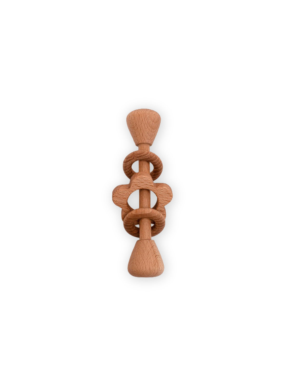 Wooden Rings and Flower rattle Natural