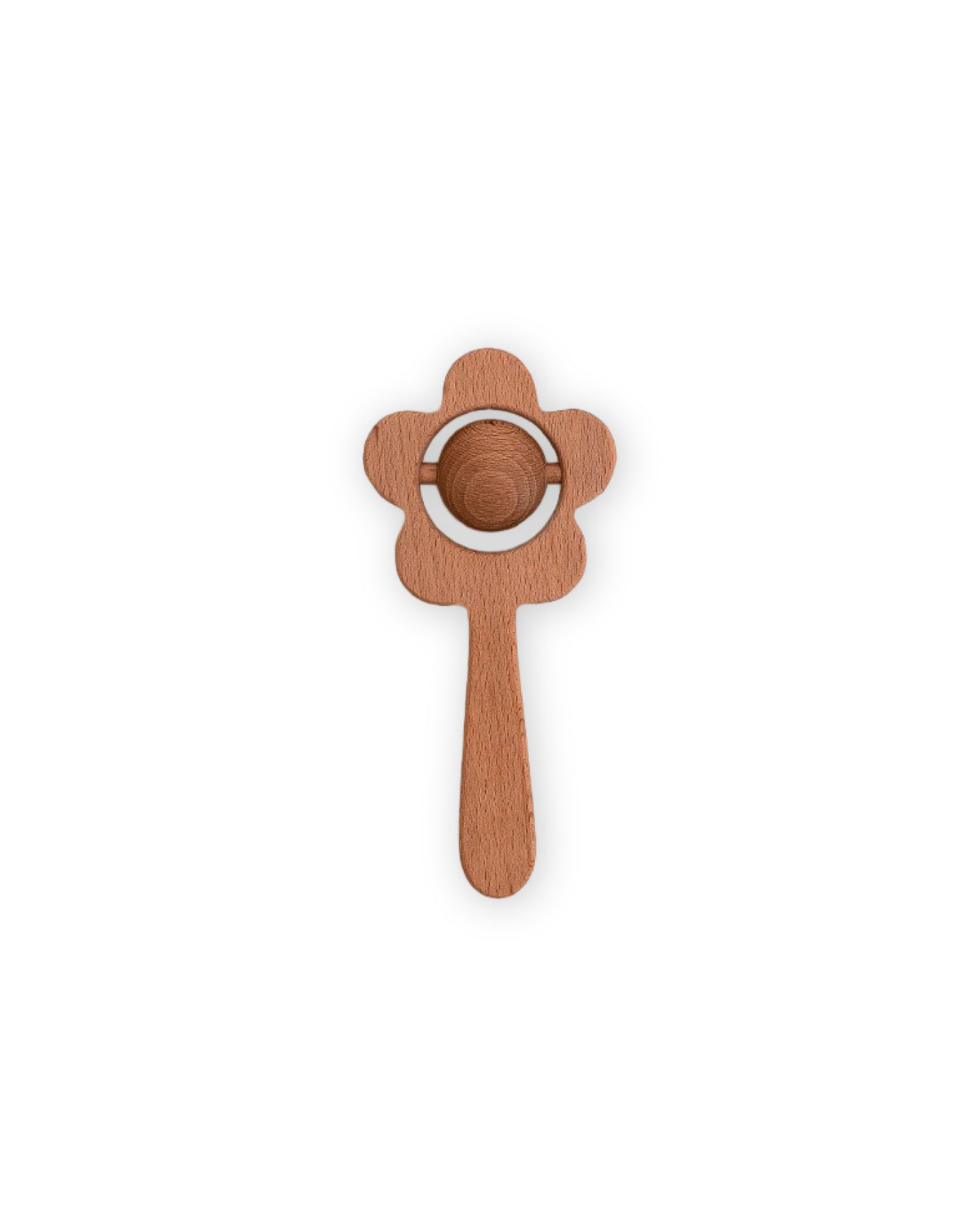 Wooden Flower Rattle Natural