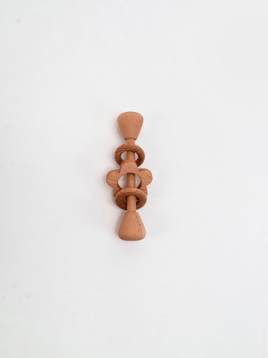 Wooden Rings and Flower rattle Natural
