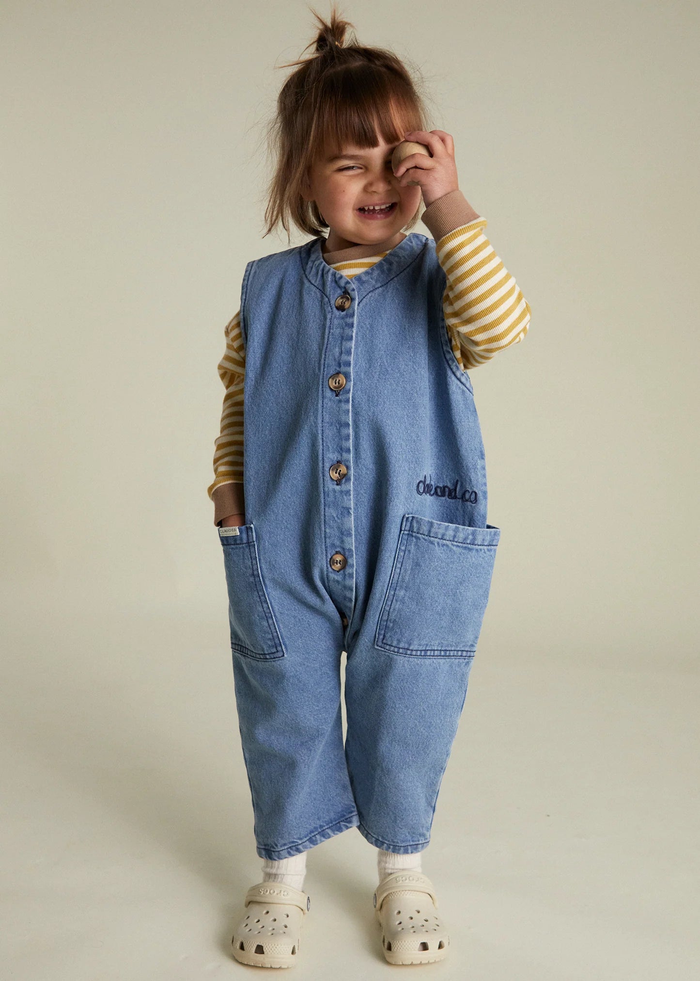 Wren Denim Sleeveless Overall Organic Cotton
